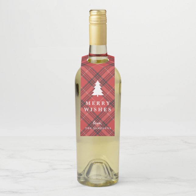 Étiquette de vin tartan (Sur bouteille)