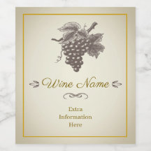 Étiquette de vin vintage classique avec jaune