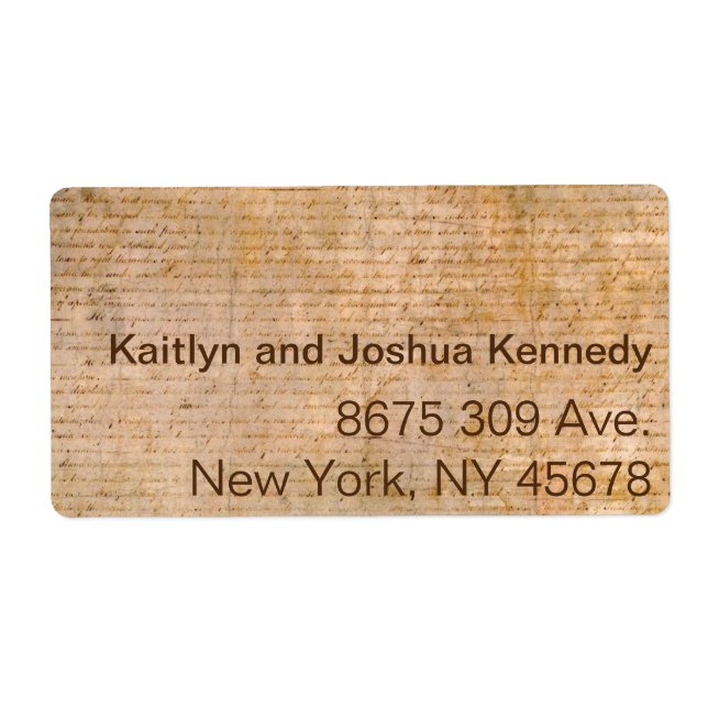 Étiquette Déclaration d'indépendance 📜 Parchmen historique (Devant)