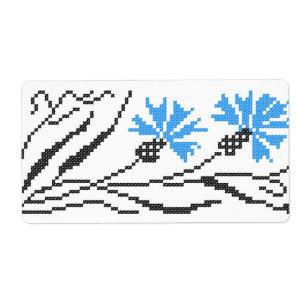Étiquette Décor croix de Cornflower bleu