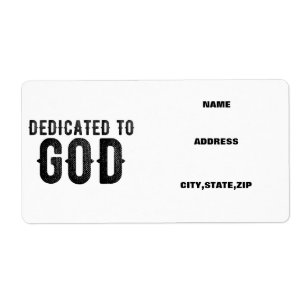 ÉTIQUETTE DEDICATED TO GOD  CUSTOMIZABLE COOL BLACK TEXT