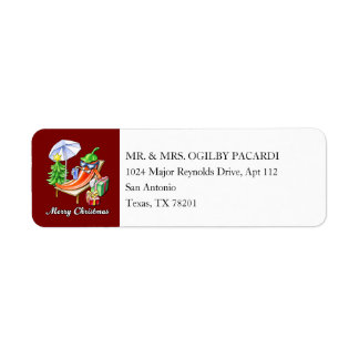 Étiquette Deep Red Merry Christmas Chili Ajouter votre adres