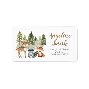 Étiquette Deer animal adventure Camper Baby shower Adresse
