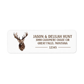 Étiquette Deer Stag Rustic Forest Hunting Return Adresse