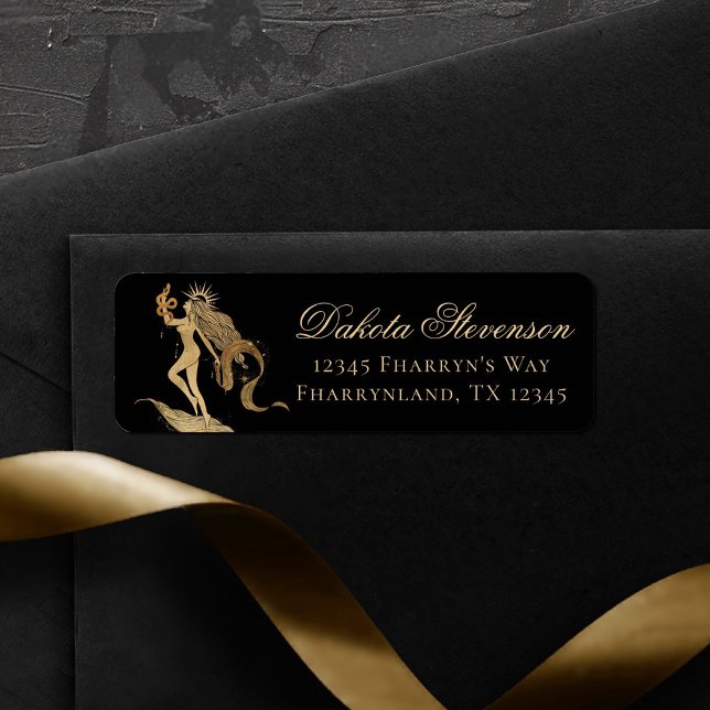 Étiquette Déesse du Zodiaque | Astrologie Cosmologique Gold  (Créateur téléchargé)