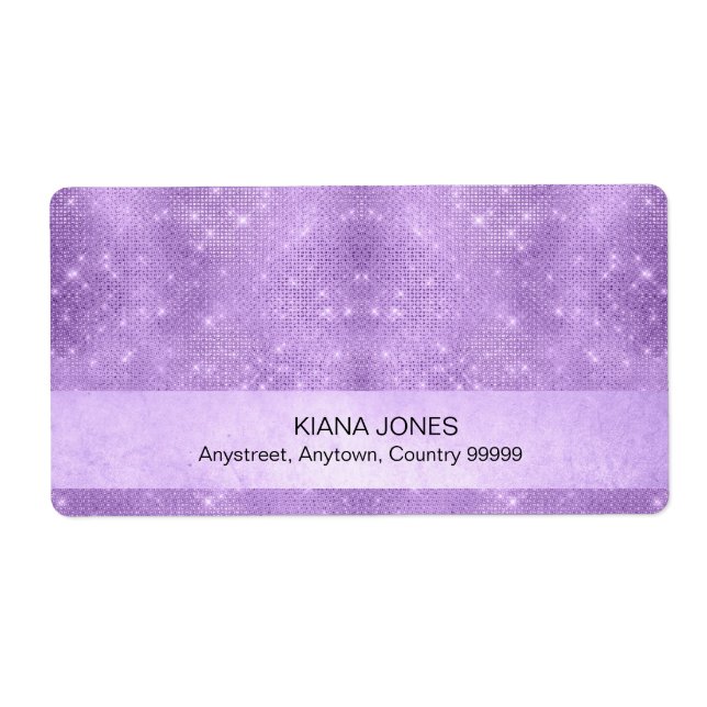 Étiquette Dégradé de paillettes et de brillance sarcelle/ros (Devant)