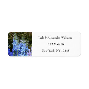 Étiquette Delphinium Blue Rustic Floral Adresse de retour