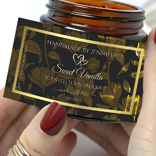 Étiquette d'emballage de produits floraux de Glam