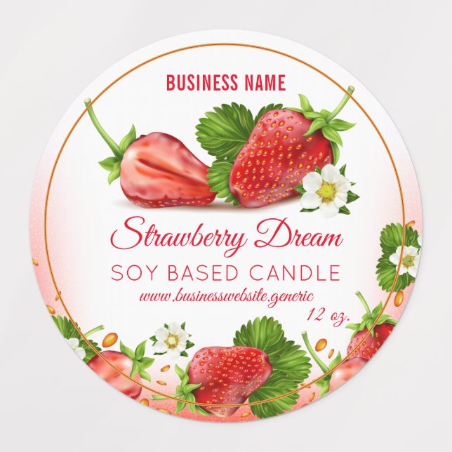 Étiquette d'emballage des produits fraises (Design 1)