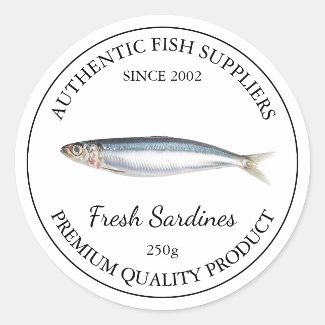 Étiquette d'emballage des sardines fraîches (Devant)