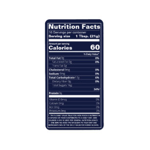Étiquette Demi-pinte Miel valeur nutritive bleu foncé nourri