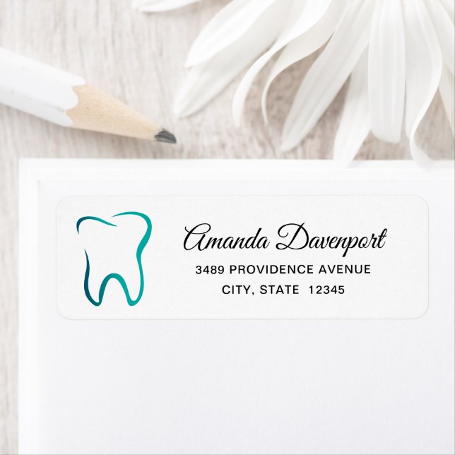 Étiquette Dentaire dentaire Dentistrie Image Médicale Adress (En situation)