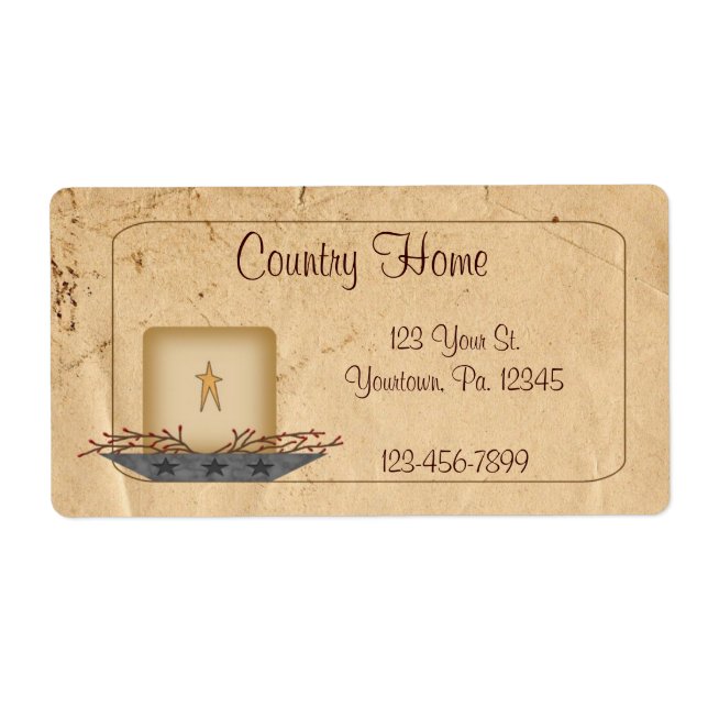 Étiquette d'entreprise aux bougies primitives (Devant)