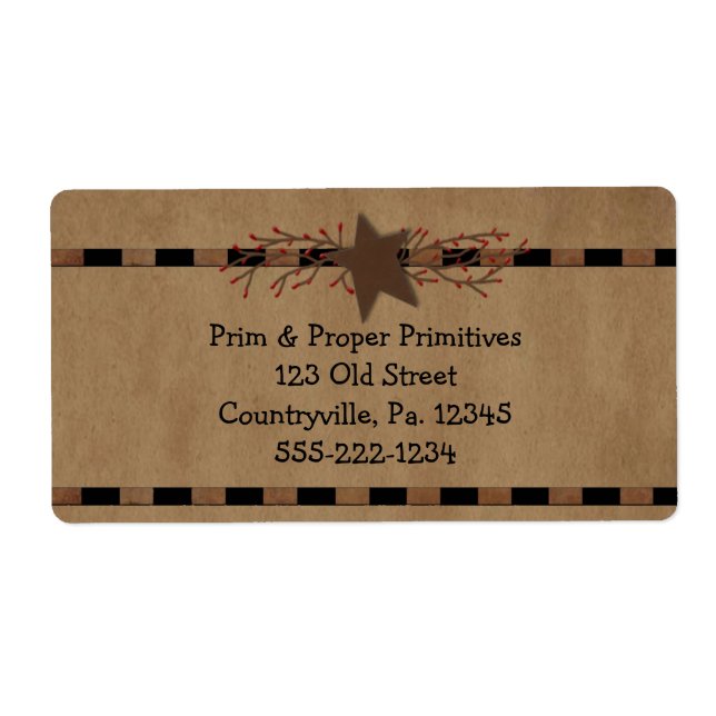 Étiquette d'entreprise Country Star (Devant)