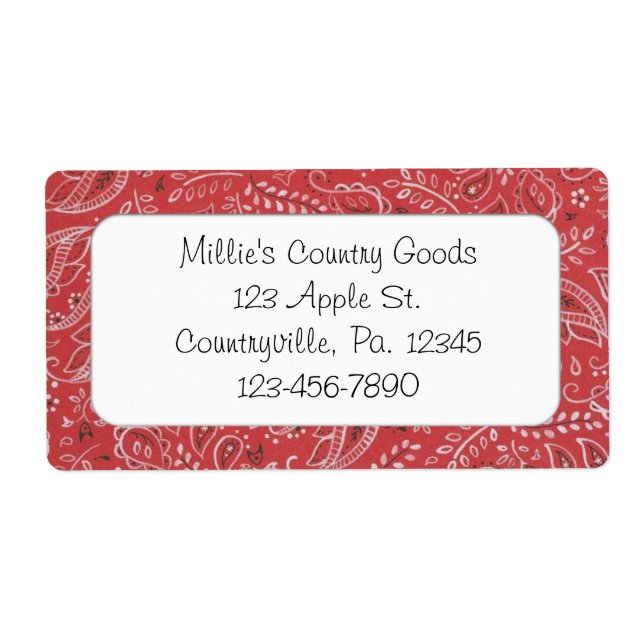 Étiquette d'entreprise de pays rouge (Devant)