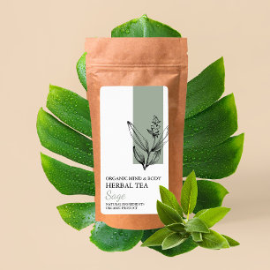Étiquette d'entreprise de thé à base de plantes bi