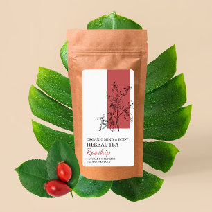 Étiquette d'entreprise de thé à base de plantes de