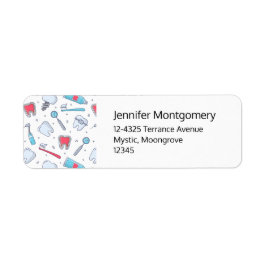 Étiquette Dents et outils Motif dentaire Adresse