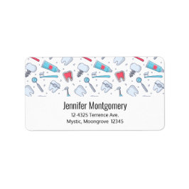 Étiquette Dents et outils Motif dentaire Adresse