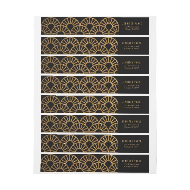 Étiquette d'enveloppes de ventilateur Gold Art Déc (Feuille)