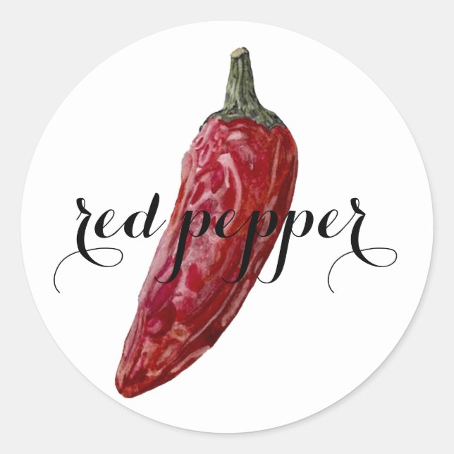 Étiquette d'épices : Poivre rouge (Devant)