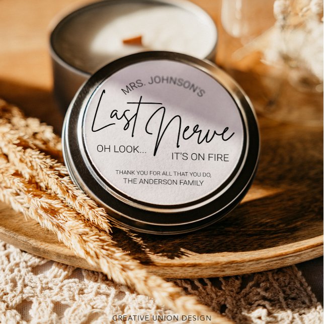 Étiquette Dernier de bougie Nerve de l'enseignant (Créateur téléchargé)