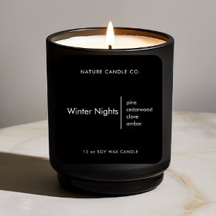 Étiquette des bougies des nuits d'hiver Minimali