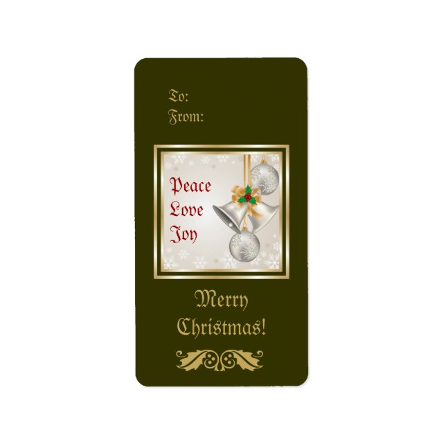 Étiquette Des Cloches Et Ornements De Noël (Devant)