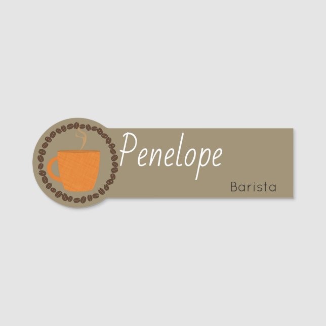 Étiquette des employés de tasse de café (Devant)
