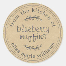 Étiquette des muffins aux myrtilles rustiques Kraf