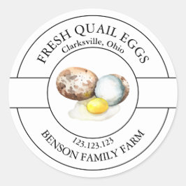 Étiquette des oeufs de caille frais