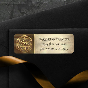 Étiquette Dés RPG Adresse de joueur de table de fantaisie