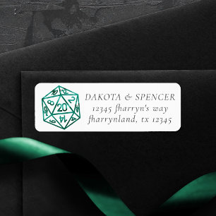 Étiquette Dés RPG Adresse de joueur de table de jeu Emeral