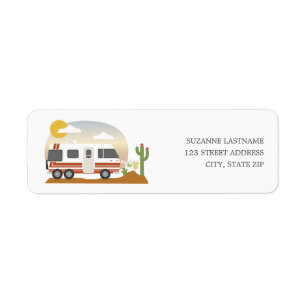 Étiquette Desert Adventure Retro RV Motorhome Baby shower
