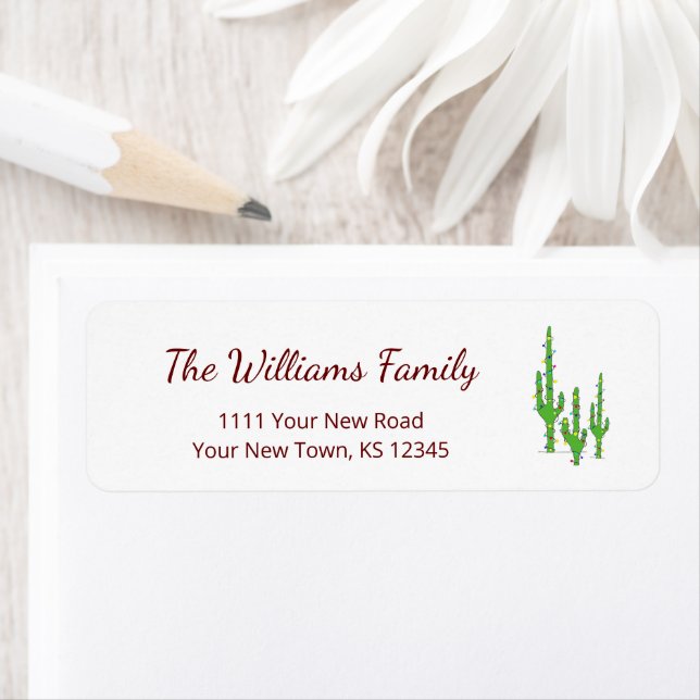 Étiquette Desert Cactus Cinco de Mayo Adresse de retour (En situation)