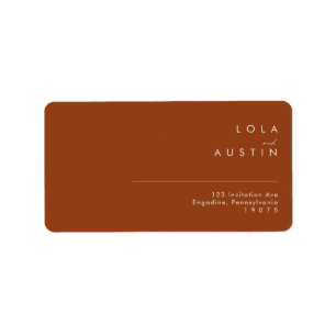 Étiquette Désert simple Terracotta Wedding RSVP Adresse