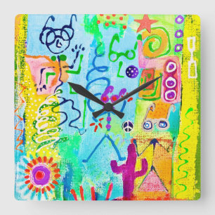 Étiquette Désert Zombies Horloge murale