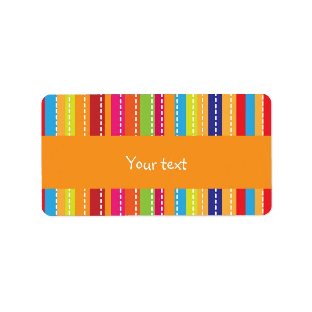 Étiquette Design à bandes arc-en-ciel (Devant)