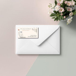Étiquette Design Abstrait Pastel : Florales Modernes & Géomé