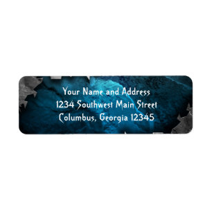 Étiquette Design de métal/pierre bleu et argenté