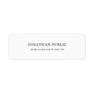 Étiquette Design élégant moderne Design simple Chic Blanc Pl