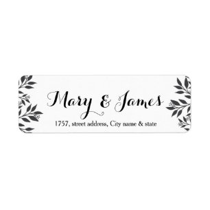Étiquette Design mariage élégant feuille de branche d'arbre