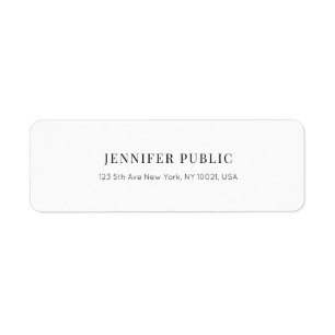 Étiquette Design professionnel moderne Modèle blanc tendance