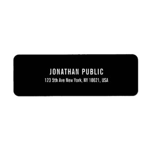 Étiquette Design simple et élégant personnalisé noir et b