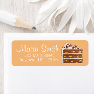 Étiquette Dessert de portion de gâteau de la couche de colib