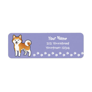 Étiquette Dessin Akita Inu / Shiba Inu