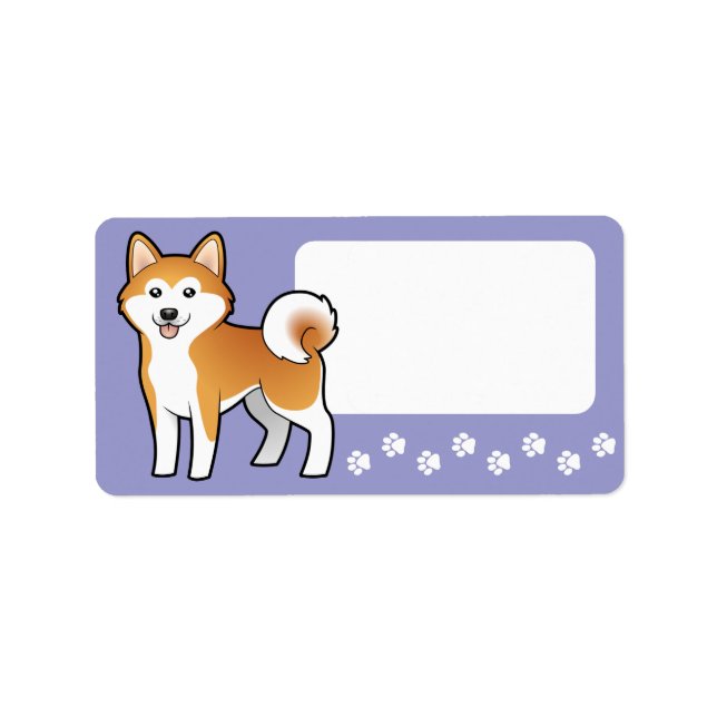 Étiquette Dessin Akita Inu / Shiba Inu (Devant)