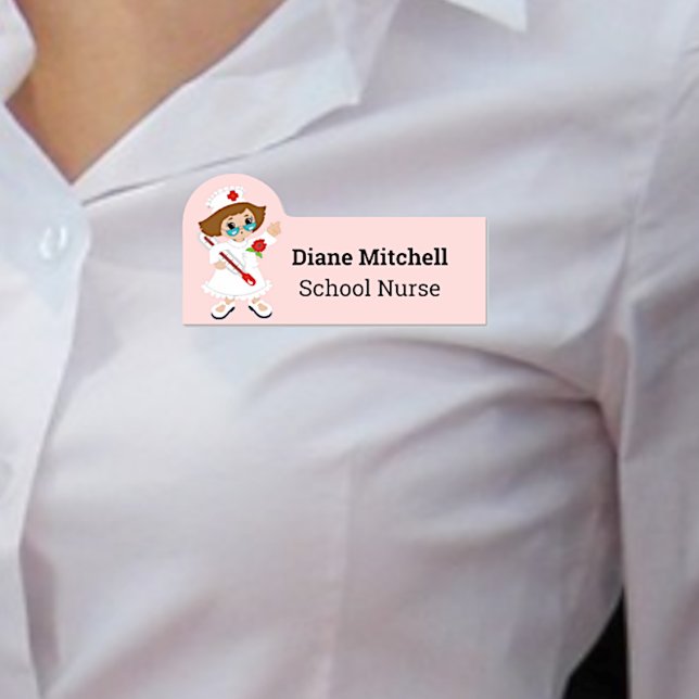 Étiquette Dessin amusant École Infirmière Nom de l (Créateur téléchargé)