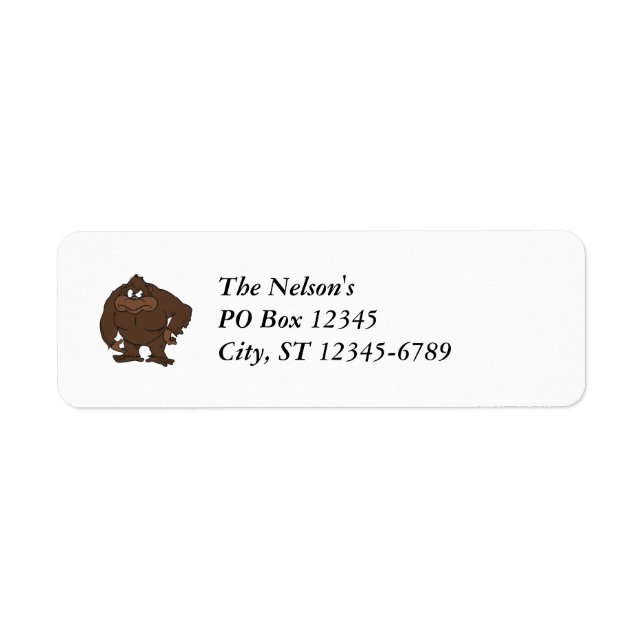 Étiquette Dessin animé Squatch (Devant)