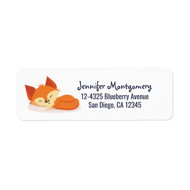 Étiquette Dessin de caricature orange mignon d'un Dormir de  (Devant)